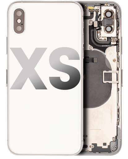Back Housing W/ Small Components Pre-Installed Compatible For iPhone XS (Used OEM Pull: Grade C) (Silver)