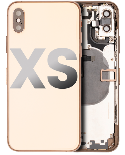 Back Housing W/ Small Components Pre-Installed Compatible For iPhone XS (Used OEM Pull: Grade C) (Gold)