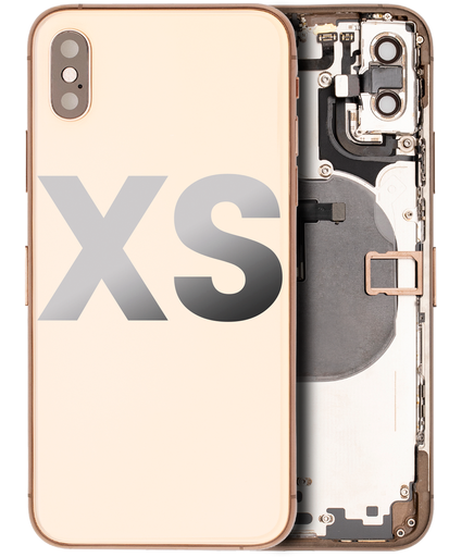 Back Housing W/ Small Components Pre-Installed Compatible For iPhone XS (Used OEM Pull: Grade B) (Gold)