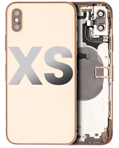 Back Housing W/ Small Components Pre-Installed Compatible For iPhone XS (Used OEM Pull: Grade A) (Gold)