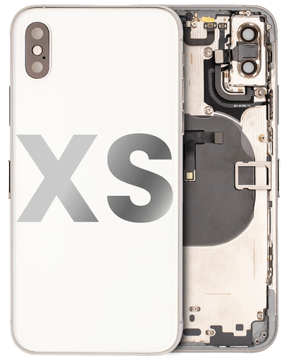 Back Housing W/ Small Components Pre-Installed Compatible For iPhone XS (Used OEM Pull: Grade A) (Silver)