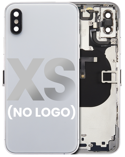 Back Housing W/ Small Components Pre-Installed Compatible For iPhone XS (No Logo) (Aftermarket Plus) (Silver)