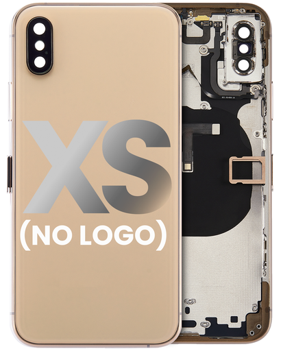 Back Housing W/ Small Components Pre-Installed Compatible For iPhone XS (No Logo) (Aftermarket Plus) (Gold)
