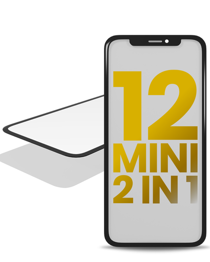 2 in 1 With Frame Included (Front Glass + OCA Pre-Installed) Compatible For iPhone 12 Mini (OCA Master)