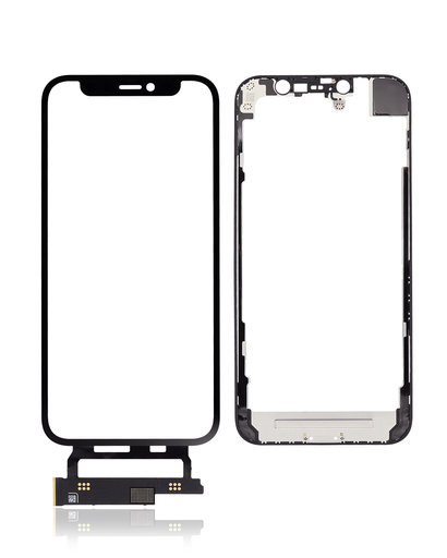 4 in 1 With Frame Included (Front Glass + OCA + Short Touch + OCA Pre-Installed) Compatible For iPhone 12 Mini (OCA Master)