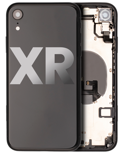 Back Housing W/ Small Components Pre-Installed Compatible For iPhone XR (Used OEM Pull: Grade B) (Black)
