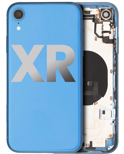 Back Housing W/ Small Components Pre-Installed Compatible For iPhone XR (Used OEM Pull: Grade A) (Blue)