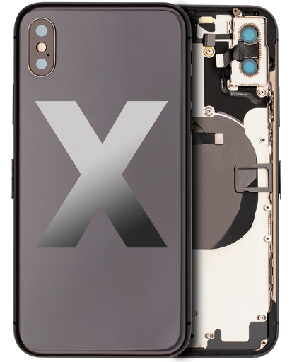 Back Housing W/ Small Components Pre-Installed Compatible For iPhone X (Used OEM Pull: Grade C) (Space Gray)