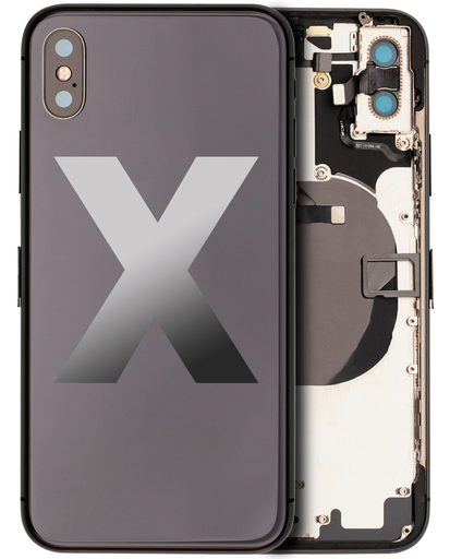 Back Housing W/ Small Components Pre-Installed Compatible For iPhone X (Used OEM Pull: Grade A) (Space Gray)
