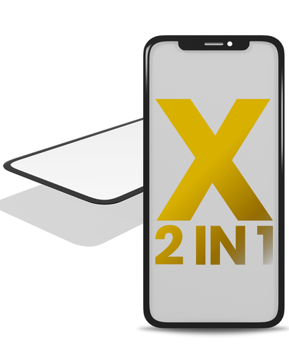 2 in 1 With Frame Included (Front Glass + OCA Pre-Installed) Compatible For iPhone X (OCA Master)