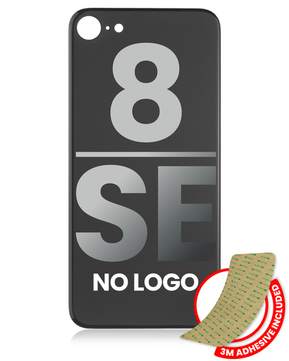 Back Glass With 3M Adhesive Compatible For iPhone 8 / SE (2020) (No Logo / Large Camera Hole) (Space Gray)
