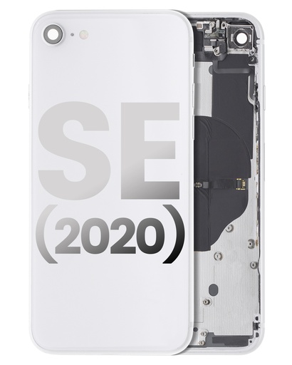 Back Housing W/ Small Components Pre-Installed Compatible For iPhone SE (2020) (Used OEM Pull: Grade B) (White)