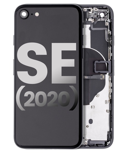 Back Housing W/ Small Components Pre-Installed Compatible For iPhone SE (2020) (Used OEM Pull: Grade A) (Black)