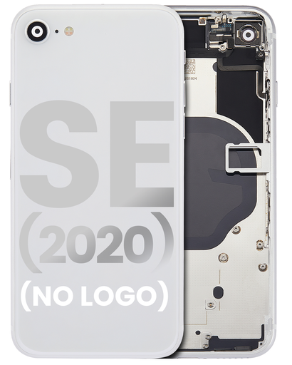 Back Housing W/ Small Components Pre-Installed Compatible For iPhone SE (2020) (No Logo) (Aftermarket Plus) (White)