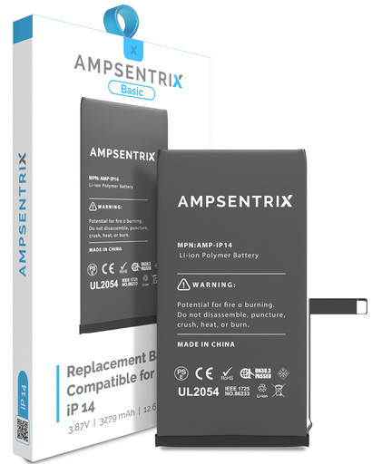 Replacement Battery Compatible For iPhone 14 (AmpSentrix Basic)