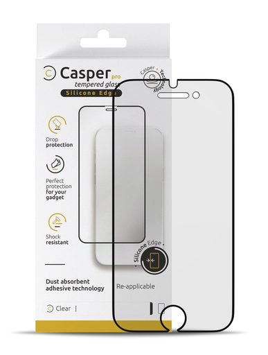 Casper Pro Silicone Tempered Glass Compatible For iPhone SE (2020) (Retail Pack) (Clear)