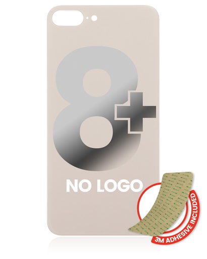 Back Glass With 3M Adhesive Compatible For iPhone 8 Plus (No Logo / Large Camera Hole) (Gold)