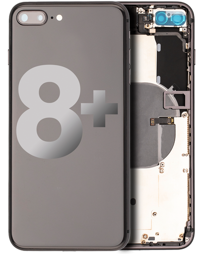 Back Housing W/ Small Components Pre-Installed Compatible For iPhone 8 Plus (Used OEM Pull: Grade B) (Space Gray)