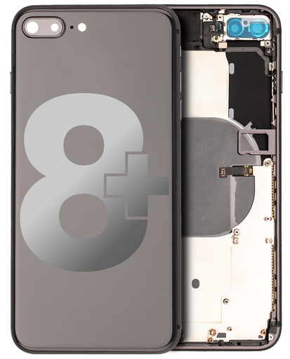 Back Housing W/ Small Components Pre-Installed Compatible For iPhone 8 Plus (Used OEM Pull: Grade A) (Space Gray)