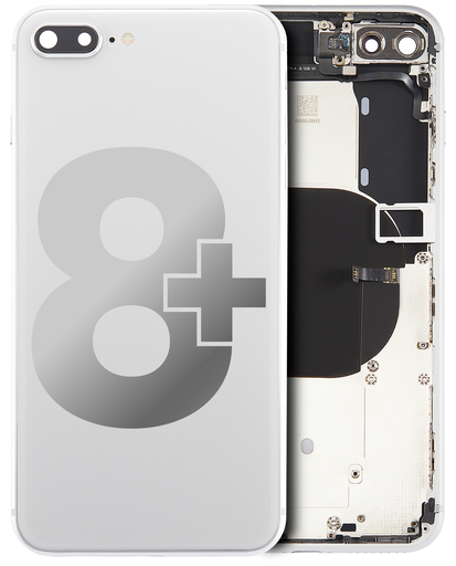 Back Housing W/ Small Components Pre-Installed Compatible For iPhone 8 Plus (Used OEM Pull: Grade A) (Silver)