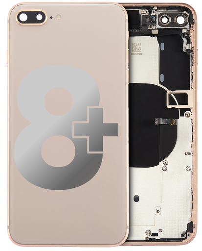 Back Housing W/ Small Components Pre-Installed Compatible For iPhone 8 Plus (Used OEM Pull: Grade A) (Gold)