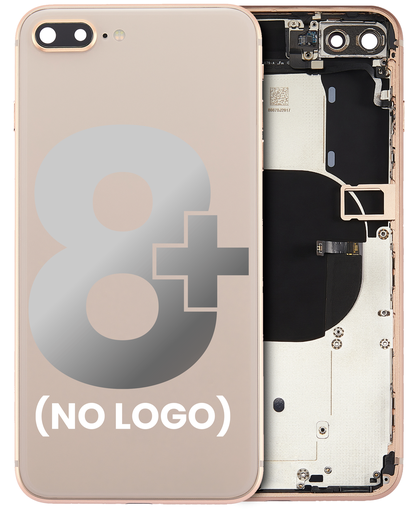 Back Housing W/ Small Components Pre-Installed Compatible For iPhone 8 Plus (No Logo) (Aftermarket Plus) (Gold)