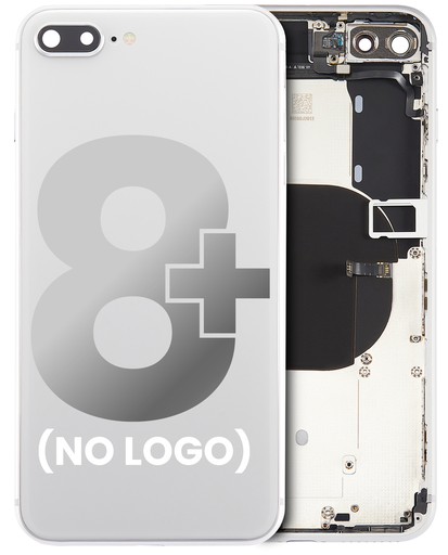 Back Housing W/ Small Components Pre-Installed Compatible For iPhone 8 Plus (No Logo) (Aftermarket Plus) (Silver)