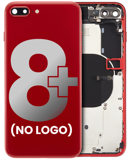 Back Housing W/ Small Components Pre-Installed Compatible For iPhone 8 Plus (No Logo) (Aftermarket Plus) (Red)