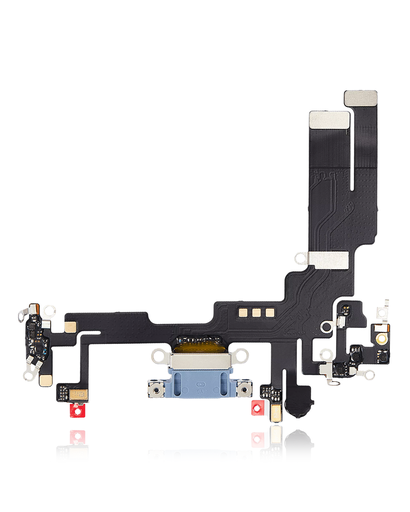 Charging Port Flex Cable Compatible For iPhone 14 (Used OEM Pull) (Blue)