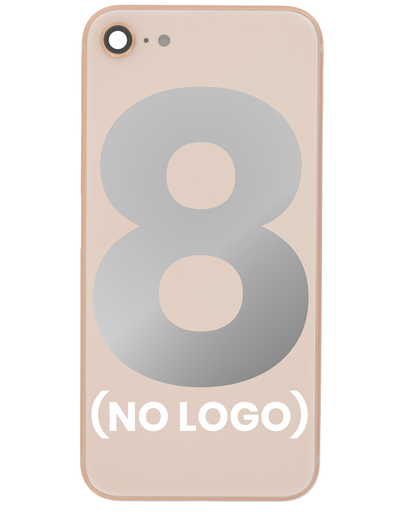 Back Cover Glass With Back Camera Lens Compatible For iPhone 8 (Aftermarket) (No Logo) (Gold)