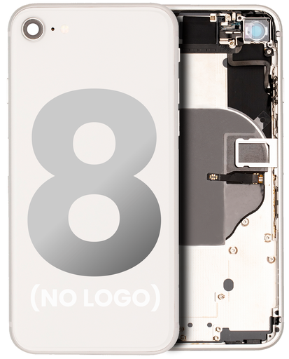 Back Housing W/ Small Components Pre-Installed Compatible For iPhone 8 (Used OEM Pull: Grade A) (Silver)