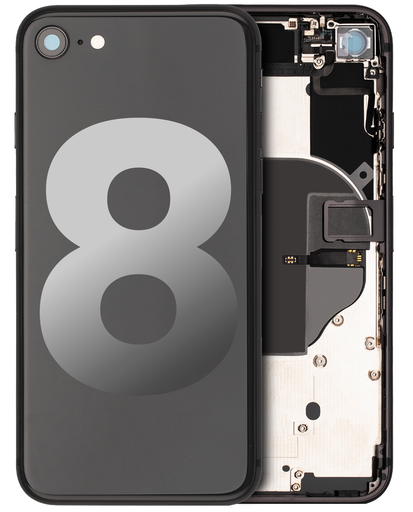 Back Housing W/ Small Components Pre-Installed Compatible For iPhone 8 (Used OEM Pull: Grade A) (Space Gray)