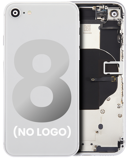 Back Housing W/ Small Components Pre-Installed Compatible For iPhone 8 (No Logo) (Aftermarket Plus) (Silver)
