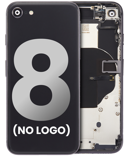 Back Housing W/ Small Components Pre-Installed Compatible For iPhone 8 (No Logo) (Aftermarket Plus) (Space Gray)