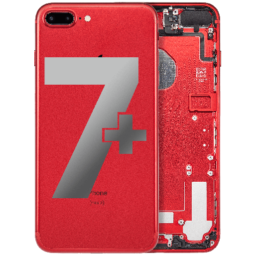 Back Housing W/ Small Components Pre-Installed Compatible For iPhone 7 Plus (Used OEM Pull: Grade A) (Red)
