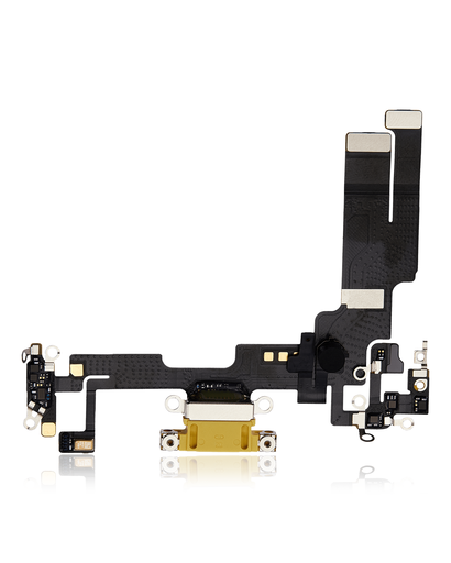 Charging Port Flex Cable Compatible For iPhone 14 (Used OEM Pull) (Yellow)