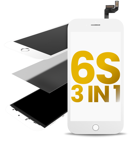 3 in 1 (Front Glass + Frame + OCA Pre-Installed) Compatible For iPhone 6S (2 Pack) (White)