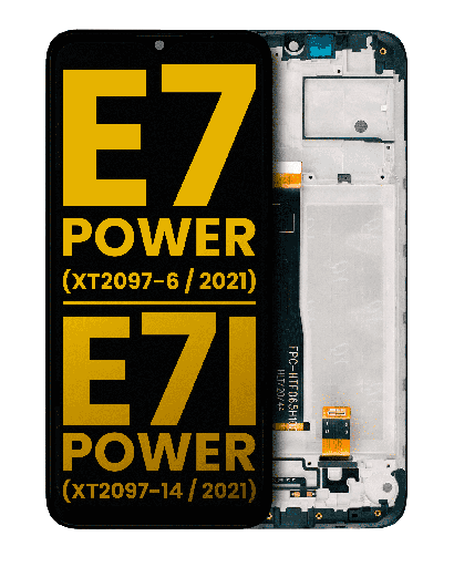 LCD Assembly With Frame Compatible For Motorola Moto E7 Power (XT2097-6/2021)/Moto E7i Power (XT2097-14/2021) (Refurbished) (Black)