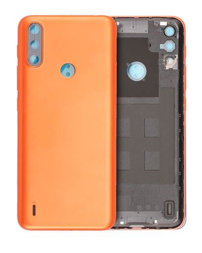 Back cover Glass Compatible For Motorola Moto E7 Power (XT2097-6/2021) (Coral Red)