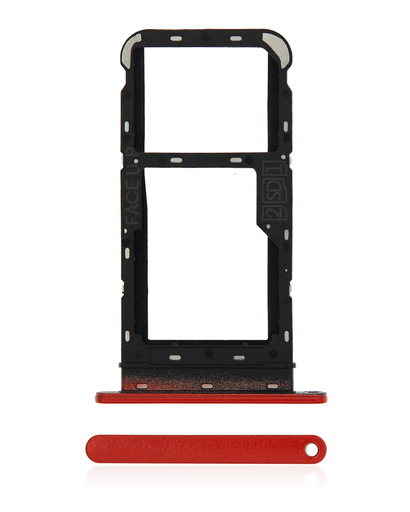 Dual Sim Card Tray Compatible For Motorola Moto E7 Power (XT2097-6/2021) (Coral Red)