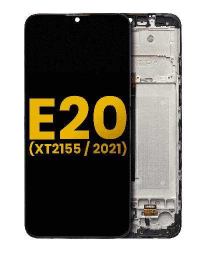 LCD Assembly With Frame Compatible For Motorola Moto E20 (XT2155/2021) (Refurbished) (Black)