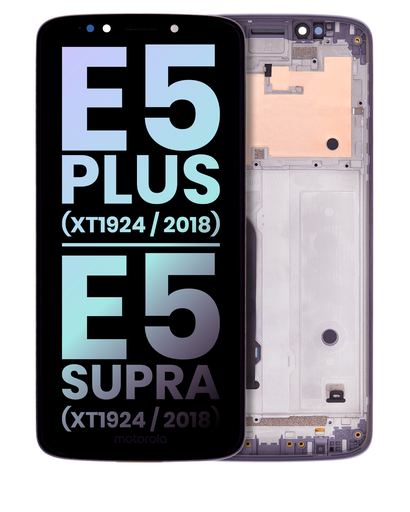 LCD Assembly With Frame Compatible For Motorola Moto E5 Plus (XT1924/2018)/E5 Supra (XT1924/2018) (159MM) (US Version) (Genuine OEM) (Gray)