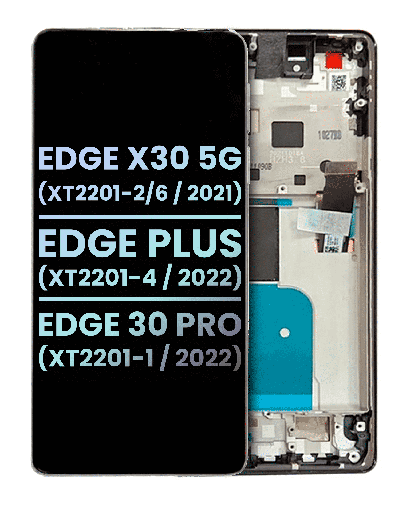 LCD Assembly With Frame Compatible For Motorola Edge X30 5G (XT2201-2/6/2021)/Edge Plus (XT2201-4/2022)/Edge 30 Pro (XT2201-1/2022) (Genuine OEM) (Black)