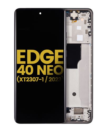 OLED Assembly With Frame Compatible For Motorola Moto Edge 40 Neo (XT2307-1/2023) (Refurbished) (Black)