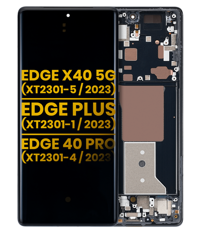 OLED Assembly With Frame Compatible For Motorola Edge X40 5G (XT2301-5/2023)/Edge Plus (XT2301-1/2023)/Edge 40 Pro (XT2301-4/2023) (Refurbished) (Interstellar Black)