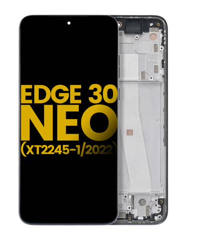 OLED Assembly With Frame Compatible For Motorola Edge 30 Neo (XT2245-1/2022) (Refurbished) (Black Onyx)