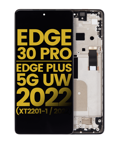 OLED Assembly With Frame Compatible For Motorola Moto Edge 30 Pro (XT2201-1/2022)/Edge+ 5G UW 2022 (Refurbished) (Cosmos Blue)