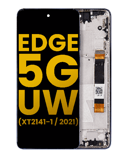 LCD Assembly With Frame Compatible For Motorola Edge 5G UW (XT2141-1/2021) (Refurbished) (Nebula Blue)