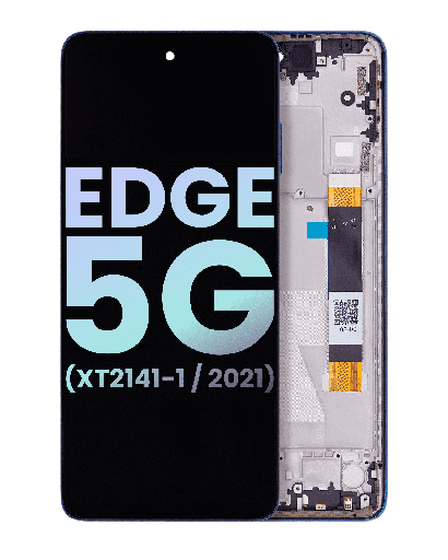 LCD Assembly With Frame Compatible For Motorola Edge 5G (XT2141-1/2021) (Genuine OEM) (Nebula Blue)