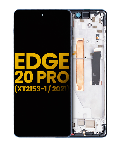 LCD Assembly With Frame Compatible For Motorola Edge 20 Pro (XT2153-1/2021) (Refurbished) (Midnight Blue)